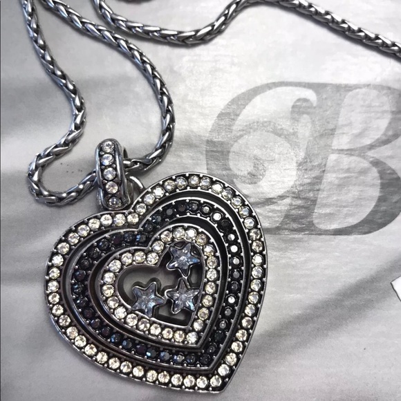 Retired Brighton STAR LIGHT Heart Pendant Necklace - Picture 2 of 8